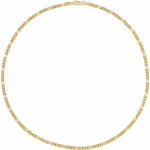 14K Yellow 3.2 mm Franco 18" Chain. Hollow